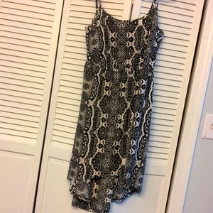 Sleeveless Snakeskin High Low Dress